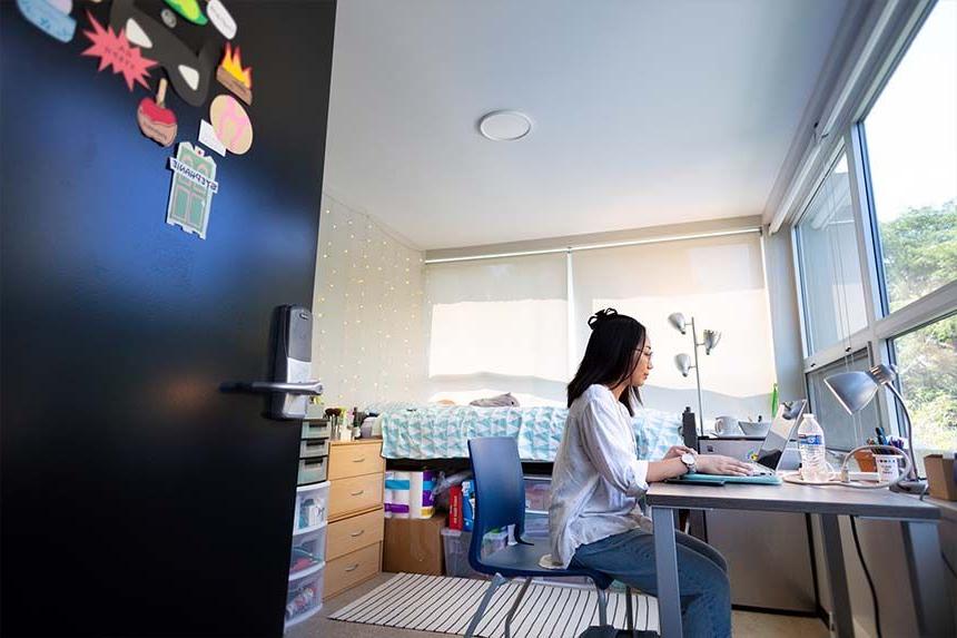 Kacek Hall Female Student Room Studying